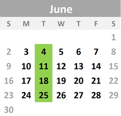 2024 Season Calendar June